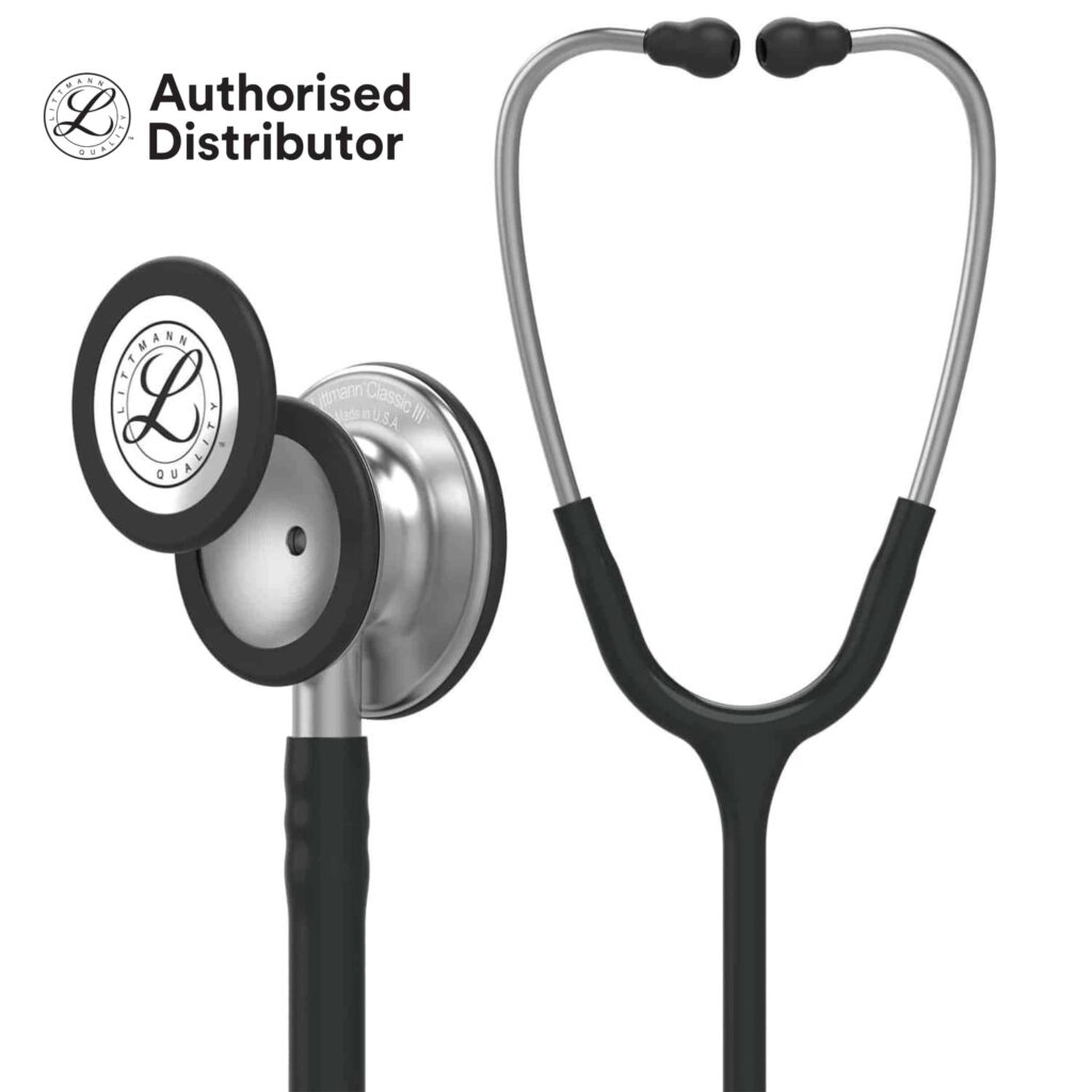 Professional double head stethoscope - black